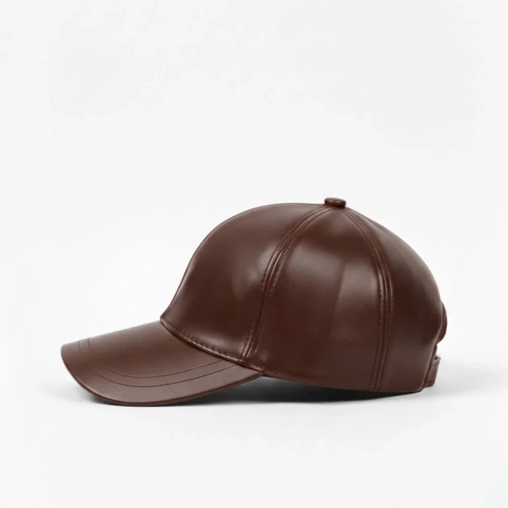 TELLARO Leather Baseball Cap - Brown - Picture 2 of 2